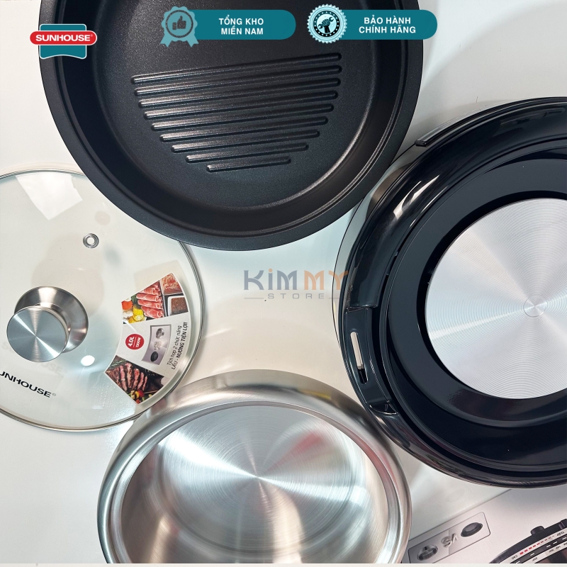 Nồi lẩu nướng đa năng 4L - Lòng nồi INOX - Sunhouse SHD4526